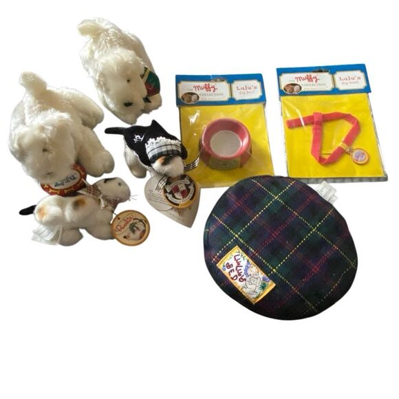 Vintage Muffy VanderBear pet lot Lulu Purrlie accessories bed bowl leash NWT - Picture 4 of 4